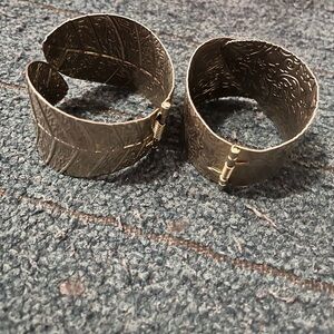 Gold Textured Cuff Bracelets